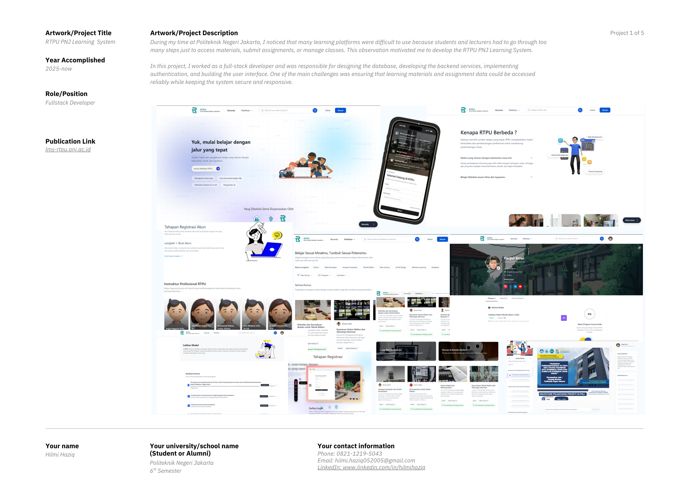 Portfolio Book Page 1 Preview